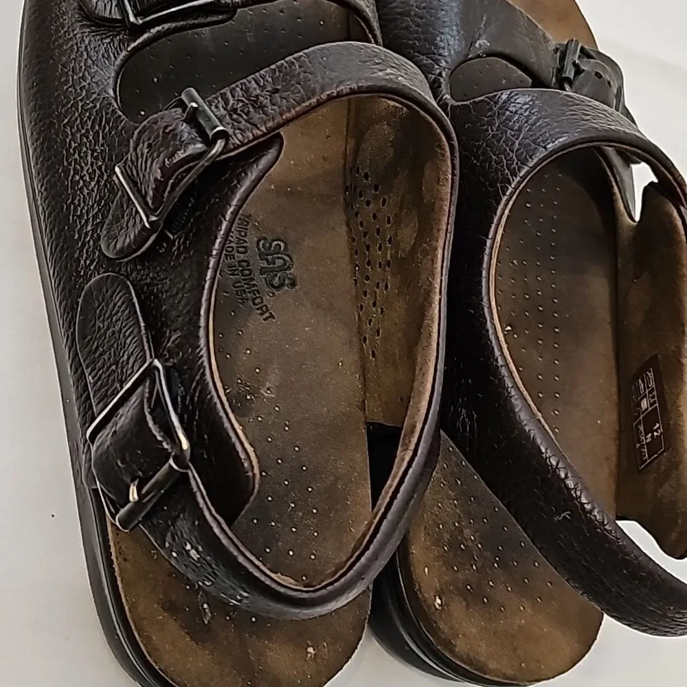 - SAS Tripad‎ Comfort Bravo Brown Leather Buckle Sandal Shoes Men's US 12 N